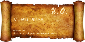 Ujlaky Opika névjegykártya